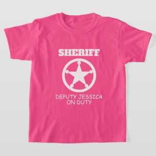 T-shirt L'insigne de la fille rose du shérif adjoint