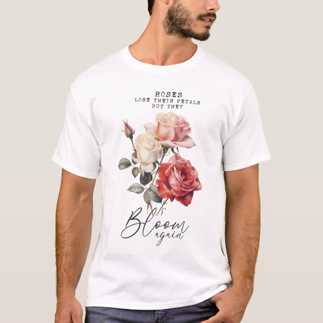 T-shirt L'inspiration de la floraison rose à nouveau (Devant)