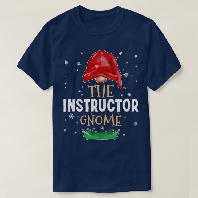T-shirt L'instructeur Gnome Family Correspondant Noël Out (Design devant)