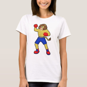 T-shirt Lion à la boxe avec gants de boxe