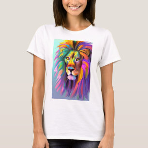 T-shirt Lion Abstrait Face Mystical Imaginaire Art