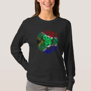 T-shirt Lion Afrique du Sud Drapeau