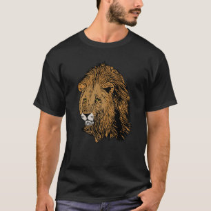 T-shirt Lion Afrique prédateur empreinte de tête avec sauv