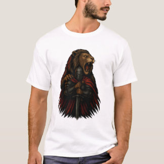 T-shirt Lion and Knight – Strength, Courage, and Power
