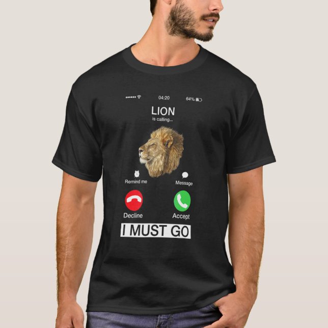 T-shirt Lion Appelle Felidae Wildcat Animal Novelty (Devant)
