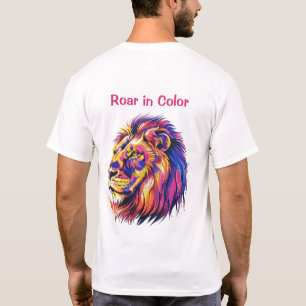 T-shirt Lion Arc-en-Ciel Vibrant Art Vectoriel - Lion Mâle