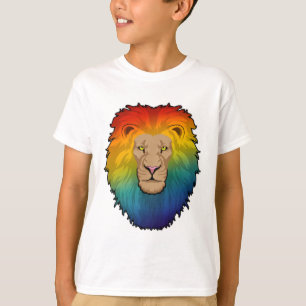 T-shirt Lion aux couleurs arc-en-ciel