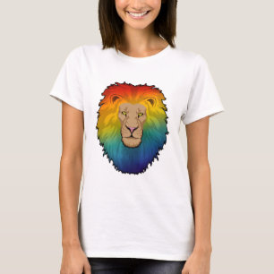 T-shirt Lion aux couleurs arc-en-ciel