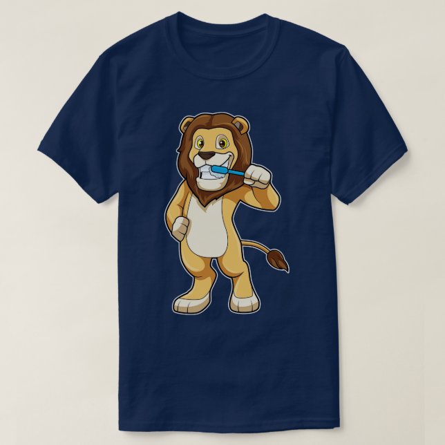 T-shirt Lion avec brosse à dents (Design devant)
