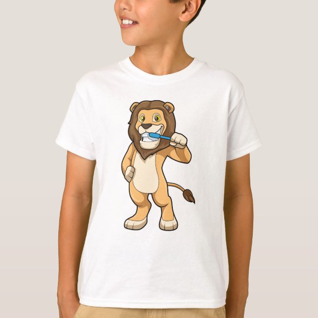 T-shirt Lion avec brosse à dents (Devant)
