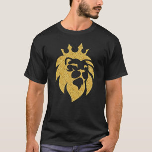 T-shirt Lion Avec Couronne - Style Or 1