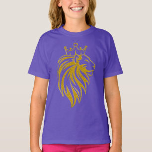 T-shirt Lion Avec Couronne - Style Or 2