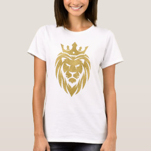 T-shirt Lion Avec Couronne - Style Or 3