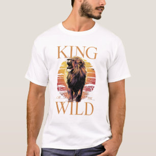 T-shirt Lion avec des mots : Roi du Far (b)