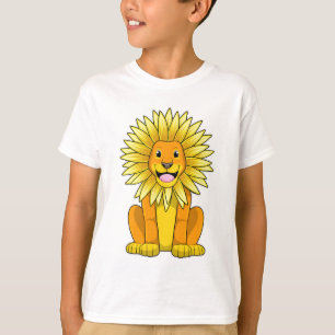 T-shirt Lion avec Fleur de tournesol