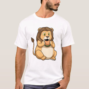 T-shirt Lion avec hamburger