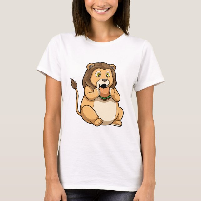 T-shirt Lion avec hamburger (Devant)