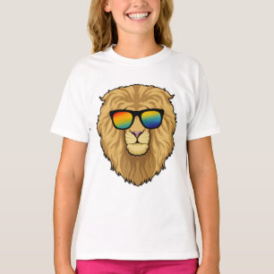 T-shirt Lion avec Lunettes de Soleil