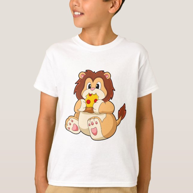 T-shirt Lion avec morceau de Salami Pizza.PNG (Devant)