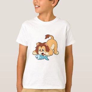 T-shirt Lion avec poisson