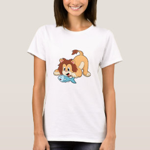 T-shirt Lion avec poisson