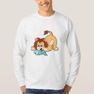 T-shirt Lion avec poisson