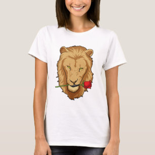 T-shirt Lion avec Rose