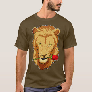 T-shirt Lion avec Rose