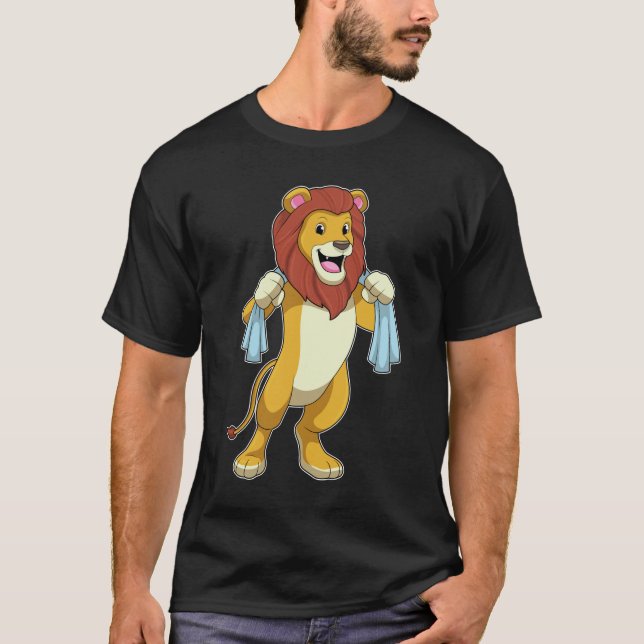 T-shirt Lion avec serviette pour douche (Devant)
