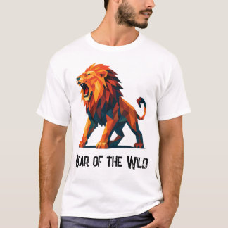T-Shirt Lion avec titre : Rugissement de la nature