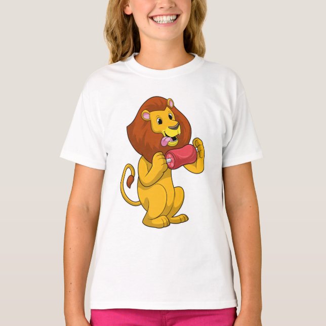 T-shirt Lion avec viande (Devant)