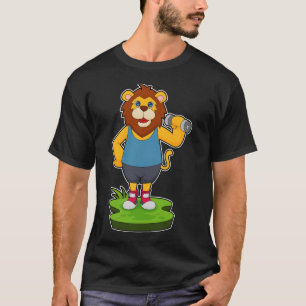 T-shirt Lion Bodybuilder Dumbbell