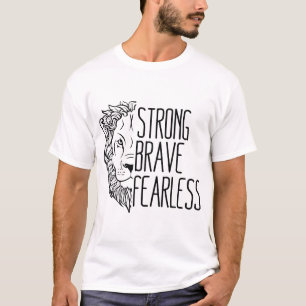 T-shirt Lion Brave Sans Peur Fort