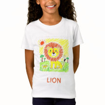 Lion caricature mignonne - Enfants Art animal