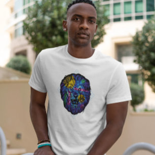 T-shirt Lion Coloré en colère