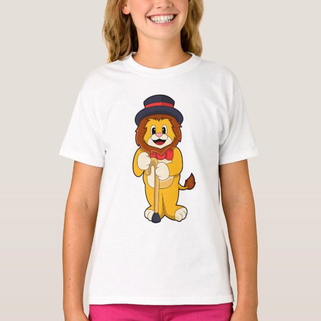 T-shirt Lion comme Gentleman avec Casquette (Devant)