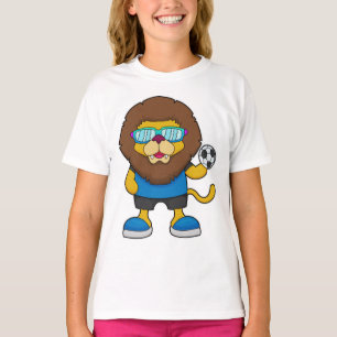 T-shirt Lion comme joueur de football avec Soccer