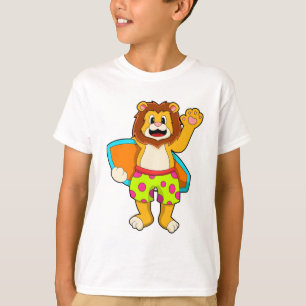 T-shirt Lion comme surfer avec Surfer