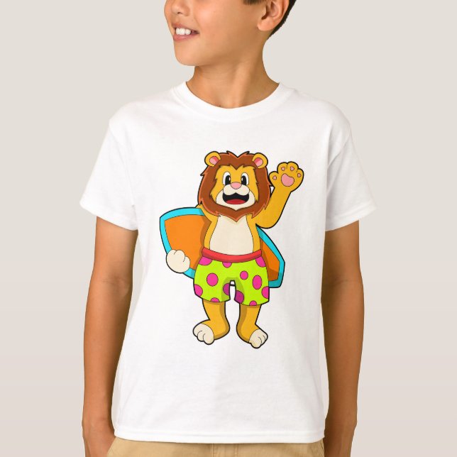 T-shirt Lion comme surfer avec Surfer (Devant)