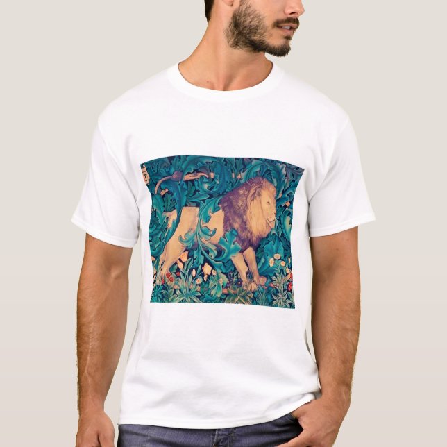 T-shirt Lion dans la forêt, William Morris (Devant)