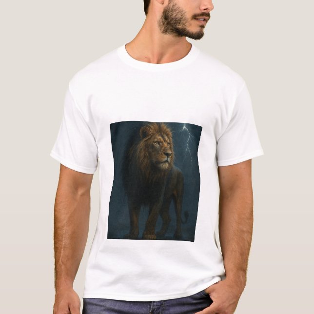 T-shirt Lion Dans La Tempête (Devant)