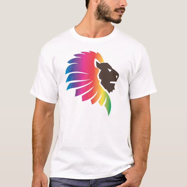 T-shirt Lion d'arc-en-ciel (Devant)