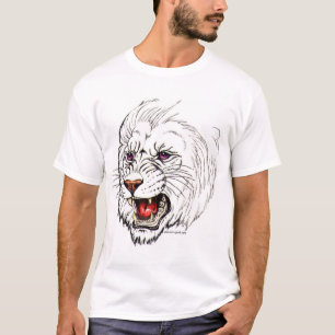 T-shirt Lion de blanc d'imaginaire