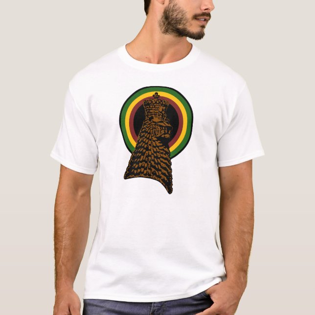 T-shirt Lion de chemise de Judah Rastafari Rasta Haile (Devant)