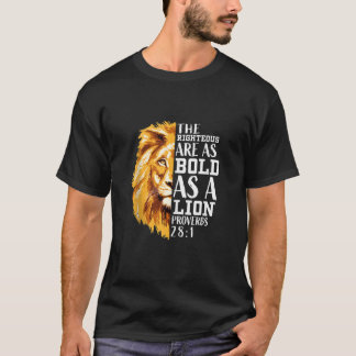 T-shirt Lion de Juda Bible chrétienne Verse Cadeaux Hommes