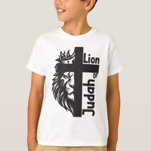 T-shirt Lion de Juda Bold Demi Lion demi-Croix chrétien
