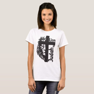 T-shirt Lion de Juda Bold Demi Lion demi-Croix chrétien