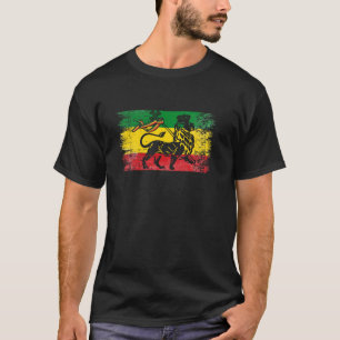 T-shirt Lion de Juda Rasta Réggae éthiopienne Vieux Ethiop