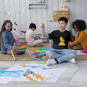 T-shirt Lion de la faune regardant les oiseaux du ciel Enf