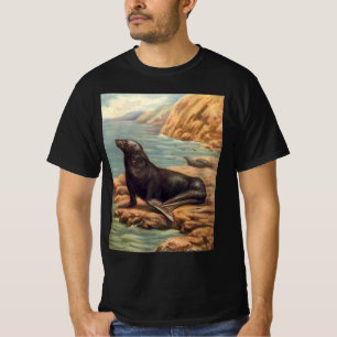 T-shirt Lion de mer au bord de la mer, mammifères marins v